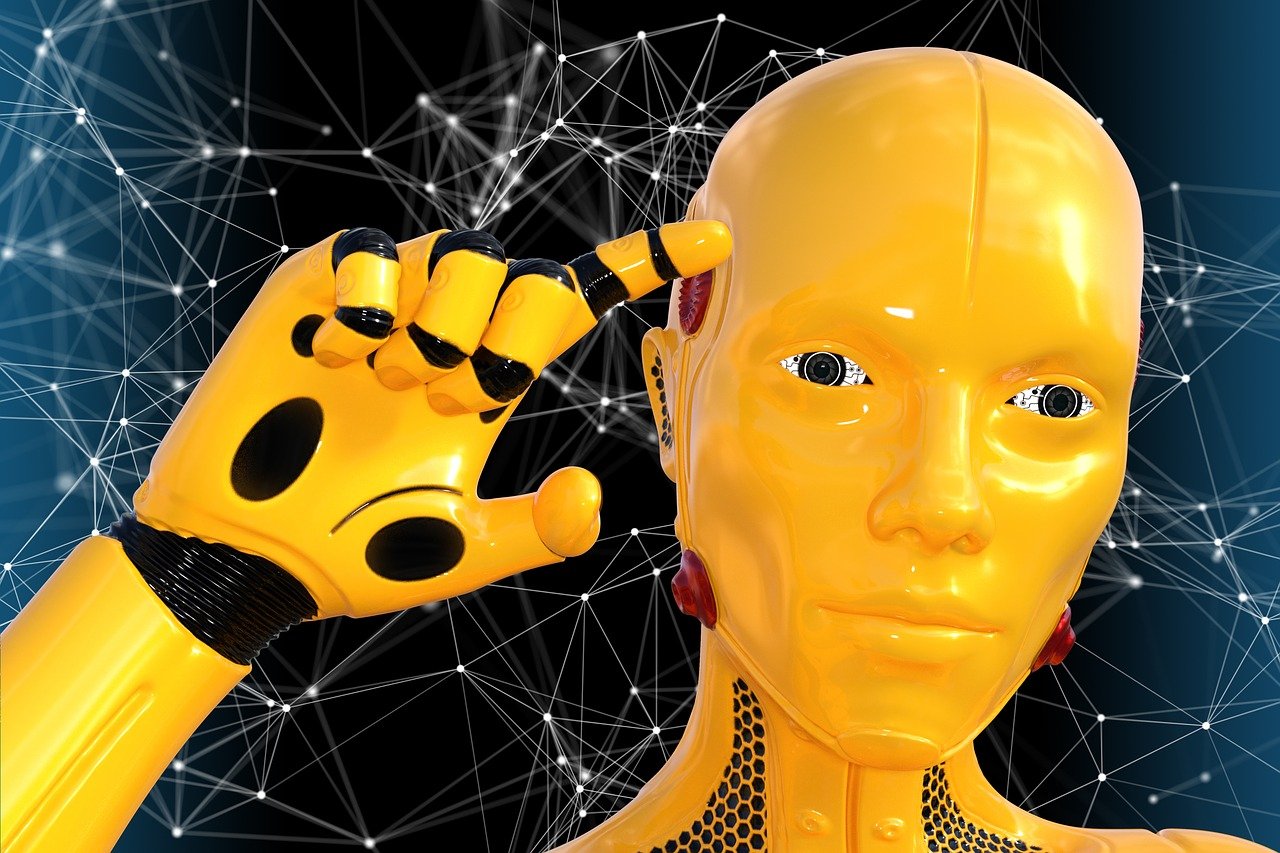 Robô representando Inteligência Artificial na FLOWEBSITE